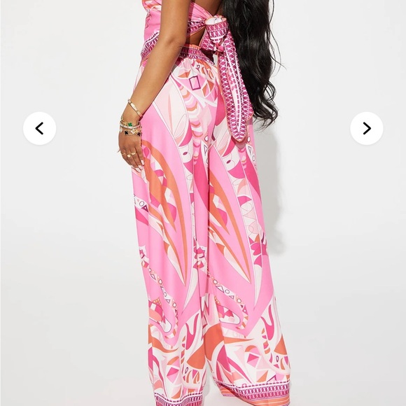 Pink Patterned Pants set - Picture 2 of 2